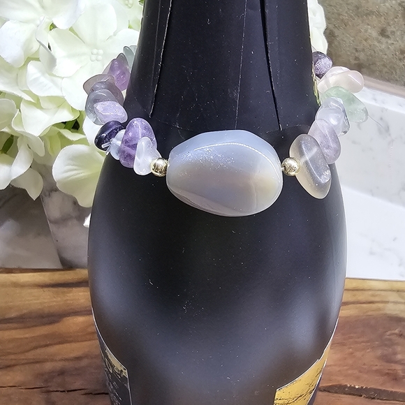 Druzy Dreams Stack Bracelets Set In Purple - Picture 4 of 7